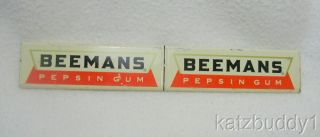 Vintage Beemans Pepsin Gum Metal Advertising Sign For Display Rack