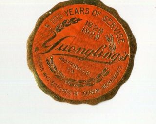 Poster Stamp Advertising Label Yuengling Beer Pottsville Pa 1929 100 Anniversar