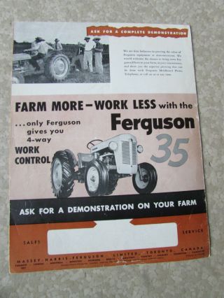 Ferguson Tractor Systems Moldboard Plows 1950 - 1960 Brochure Vintage Farm 6