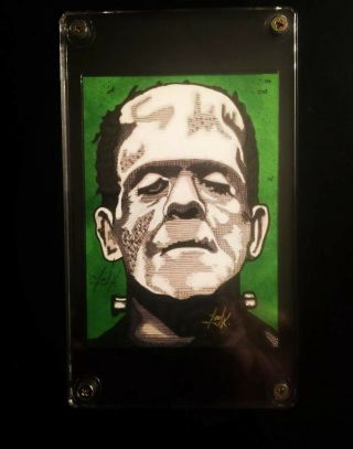 Horror Icon Frankenstein Art Psc Sketch Card 1/1 Artist Tony Keaton