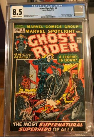 Marvel Spotlight 5 Cgc 8.  5 1st Ghost Rider Ow/w Pages