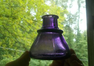 Amethyst Purple Hand Blown Cone Ink Bottle Dug In 1880s Trash Pit