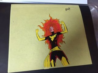 The X - Men Animation Cel Dark Phoenix First Appearance In Show In Dark Outfit