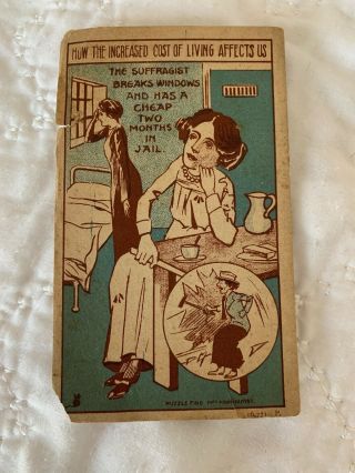 Antique Emmeline Pankhurst Advertising Trade Card Woman Suffrage Votes For Women