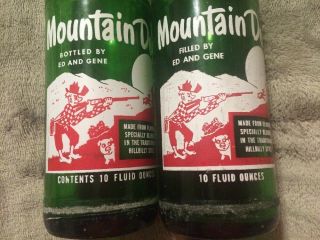 Vintage Hillbilly Mountain Dew Soda Bottles Bottled/filled By Ed And Gene 10oz