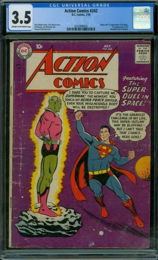 Action Comics 242 Cgc 3.  5 - 1st Brainiac