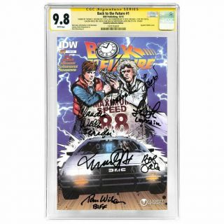 Michael J.  Fox And Back To The Future Cast Autographed 1 Comic Cgc Ss 9.  8