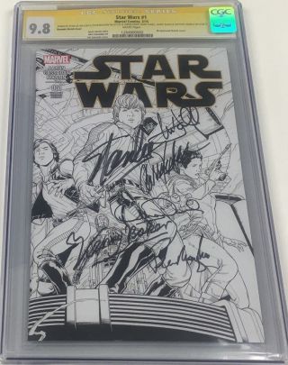 Star Wars 1 Signed By Stan Lee / Mark Hamill / Carrie Fisher Cgc 9.  8 Ss,  3 More