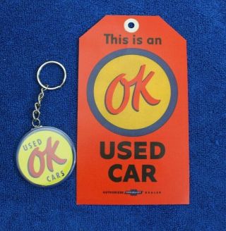 Nos Chevy Ok Cars Tag Key Chain Key Ring Gm Impala Belair Nova Camaro