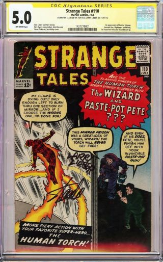 Strange Tales 110 (1963) Cgc 5.  0 Ss Signed X2 Stan Lee & Larry Lieber Avengers