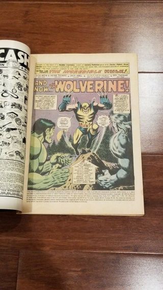 Incredible Hulk 181 Vol 1 Upper Mid Grade 1st App Wolverine with MVS 3