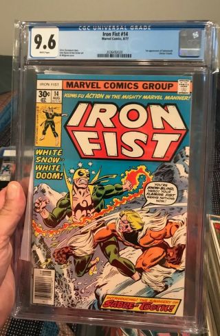 Iron Fist 14 Cgc 9.  6 White Pages (2036492020) First Sabretooth