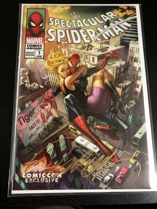 Peter Parker Spectacular Spiderman 1 J.  Scott Campbell Variant D Nm Signed Jsc