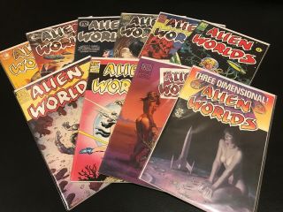 Alien Worlds 1 - 9,  3d 1 (pacific Comics) Full Set Plus 3d Issue Dave Stevens