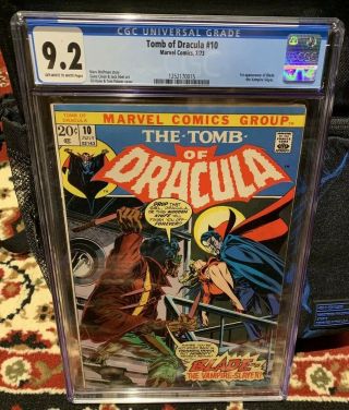 Tomb Of Dracula 10 First Appearance Of Blade Marvel Comics Cgc 9.  2 Ow - W