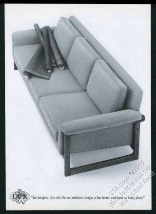 1965 Dux Furniture Modern Danish Sofa Photo Vintage Print Ad