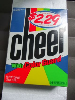 Vintage 39 Oz.  Box Cheer Detergent Great Graphics