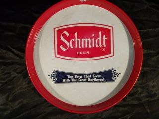Vintage 1972 Schmidt Beer Serving Tray 12 " Breweriana Advertising Man Cave
