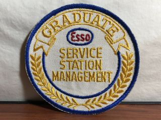 Vintage Gas & Oil Nos Esso Service Station Management Graduate Advertising Patch
