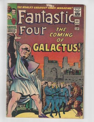 Fantastic Four 48/1st Silver Surfer & Galactus/classic Kirby Cover/vg,