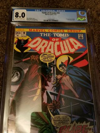Tomb Of Dracula 10.  First Appearance Of Blade.  Cgc 8.  0.  Off White To White