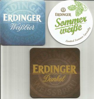 Special Offer For Alfred - 3 Erdinger Beer Coasters From Turkish Market