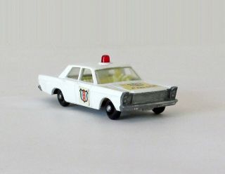 Vintage Lesney Matchbox 55 Ford Galaxie Police Car Regular Wheel Near 1966