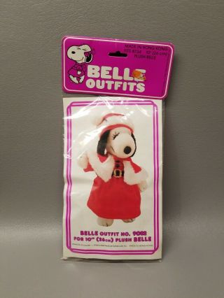Vintage Peanuts Snoopy Belle Doll Outfit Nip 10 " Doll Santa 8734 Christmas