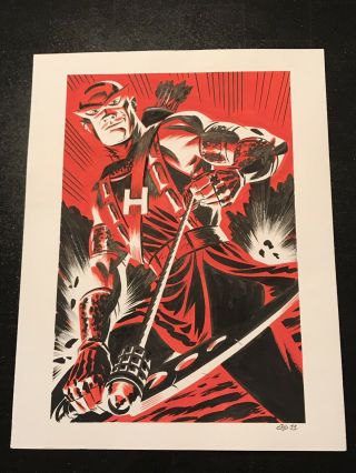 Hawkeye By Michael Cho - Avengers Marvel - Comic Art Sketch 13x17
