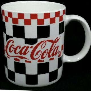 Set Of 2 1996 Gibson Coca - Cola Dinnerware Coffee Mug Cup Checkered