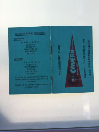 The Beatles 1964 Cavern Club Membership booklet. 4