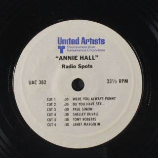 No Artist: Annie Hall Radio Spots 45 (12 Radio Spots Promoting The Woody Allen