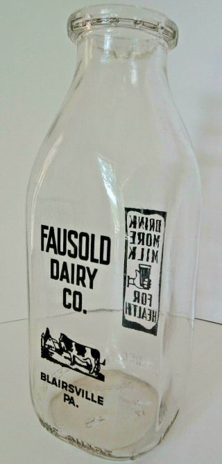 Fausold Dairy Co.  Blairsville,  Pennsylvania Pa Ssqp Dairy Milk Bottle