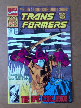 The Transformers 80 1991 Marvel Comics Final Issue Ungraded