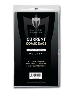 400 Current / Modern Comic Book Archival Poly Bags - 6 7/8 X 10 1/2 By Max Pro