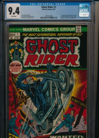 Ghost Rider 1 Cgc 9.  4 Nm 1973