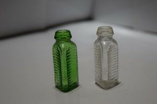 KT - 17 poison bottles set of 2 green and clear both 2 
