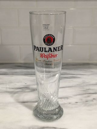 Paulaner Munchen Weissbier 0.  5l Beer Glasses Swirl Design From Germany 10” Tall