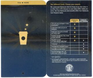 Rare Starbucks 2008 Black Gold Gift Card Folder Booklet