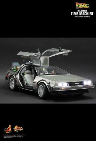 BACK TO THE FUTURE Hot Toys Movie Car Sideshow DELOREAN Vehicle 1/6 Scale 5