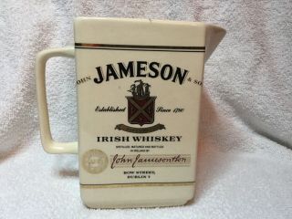 Vintage Jameson Irish Whiskey Ceramic Pitcher Made In England Ceramic