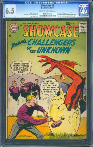 Showcase 6 Cgc 6.  5 Silver Age Key Dc Comic 1st Challengers Of The Unknown L@@k