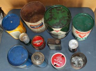 12 Vintage Oil Cans Conoco Texaco Derby Champlin Plus Others 4