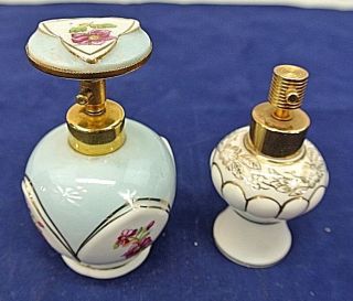 Porcelain Irice Perfume Bottles,  Collectible,  Handpainted,  Two