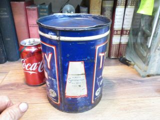 TROPHY 5 pound GREASE CAN OIL LUBRACANT MID 1900 ' S SERVICE STATION 2