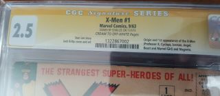 Uncanny X - Men 1 CGC 2.  5 Cream to Off White Pages Signed Stan Lee SS Magneto 2