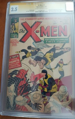 Uncanny X - Men 1 CGC 2.  5 Cream to Off White Pages Signed Stan Lee SS Magneto 4
