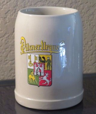 Vintage Pilsner Urquell Gerz Ceramic Beer Stein Mug - Extra Large Holds.  5 L