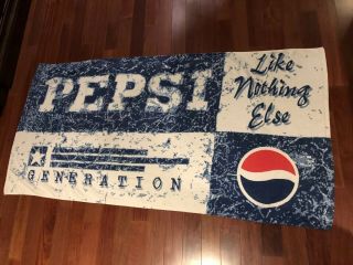 Pepsi Generation Beach Towel 5 Foot - Blue & White