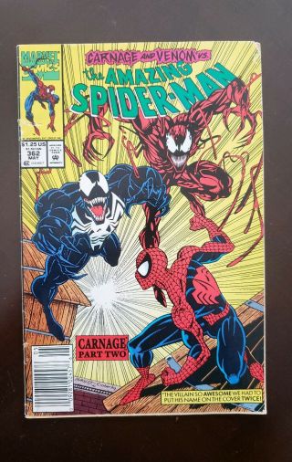 The Spider - Man 362 Carnage And Venom Vs Spiderman 1992 Marvel Comic